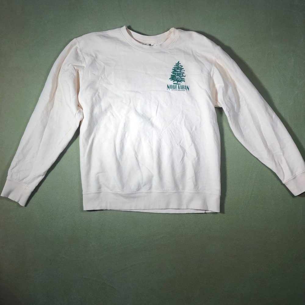 Noah Kahan Sweatshirt Unisex Small Ivory Stick Season Tour Graphic